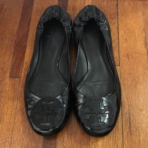 Tory Burch Reva Patent Leather Black Ballet Flat